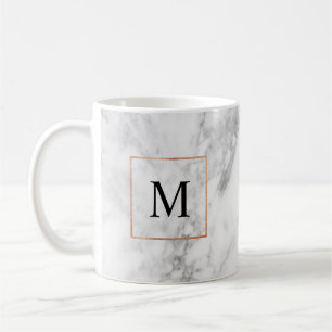 Marmor und Imitate Foil Border Monogram Initial Ta Kaffeetasse