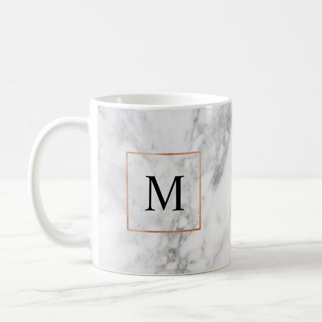 Marmor und Imitate Foil Border Monogram Initial Ta Kaffeetasse (Links)