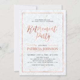 Marmor- und Kupferrahmen | Modernes Party für die Einladung