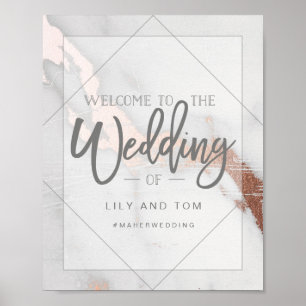 MARMOR UND METALLICH HERZLICH IM WEDING POSTER