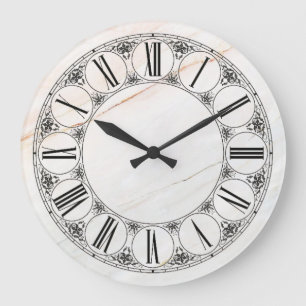 Marmor und römisches Ziegelbild Große Wanduhr