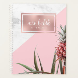 Marmor und rosa Ananas Lehrer Planner Planer