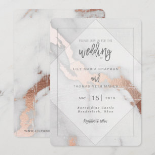MARMOR UND ROSE GOLD EFFECT WEDING INVITATION EINLADUNG