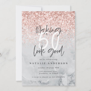 Marmor und Rose Gold moderne 50. Geburtstagsparty