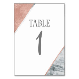 Marmor und Rose Gold Wedding Tischnummer