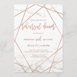 Marmor und Rose Goldene geometrische Probe Abendes Einladung