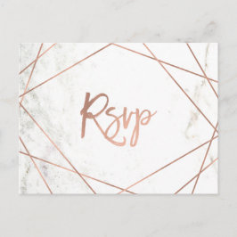 Marmor und Rose Goldene geometrische UAWG Einladungspostkarte
