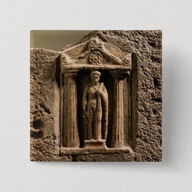 Marmor und Sandstein votive Stele mit weiblichem Button (Vorderseite)