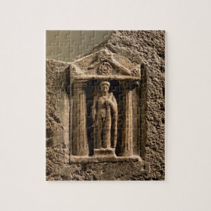 Marmor und Sandstein votive Stele mit weiblichem Puzzle