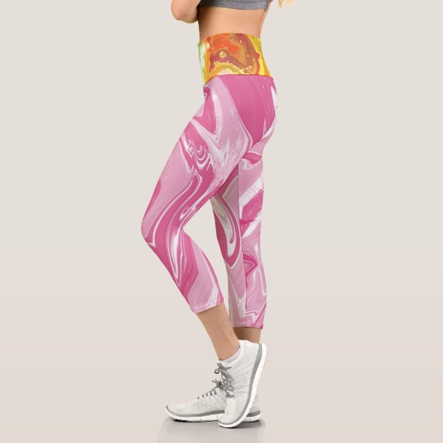 Marmor und Wasserfarbe Capri Leggings (Links)