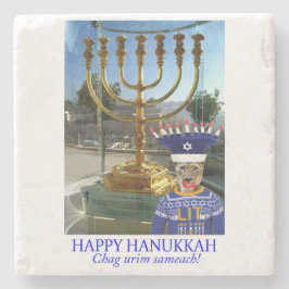 Marmor Untersetzer. Hanukkah-Löwe Steinuntersetzer
