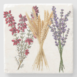 Marmor-Untersetzer - Heather, Wheat & Lavendel Steinuntersetzer