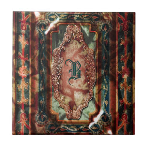 Marmor-vintage-achat-Monogramm gealtertes Monogram Fliese