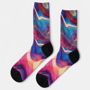 Marmor Wasserfarbe Abstrakte Kunstsocken Socken