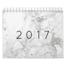 Marmor Weiß Grau Silver Gold Pink Kalender