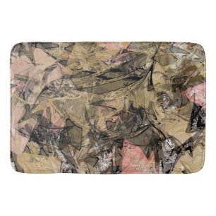 Marmor Wirbel Abstrakt Gold Rosa Schwarz Modern Badematte