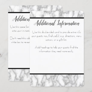 Marmor-Zusatzinformationskarte Einladung