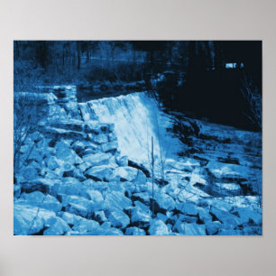 Marmorabend in Abstrakter Blauer Fantasie Kunst Poster