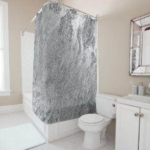 Marmorabstrakter metallischer silbernes duschvorhang