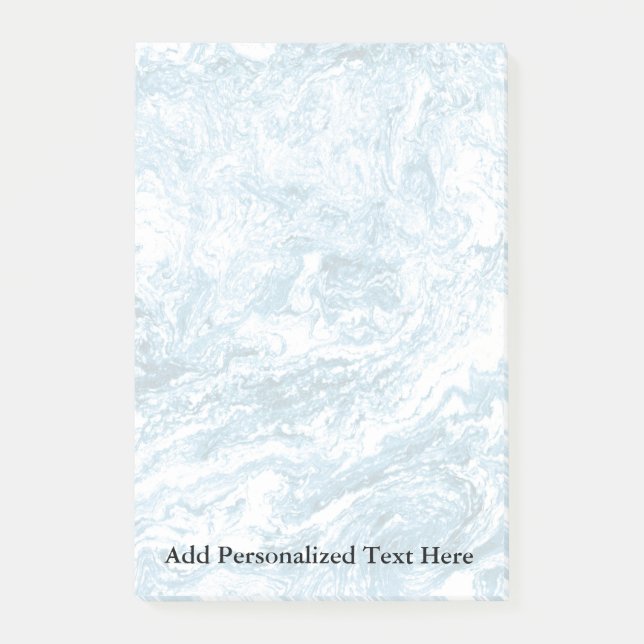 Marmorabstraktes Design| Blau und Weiß Post-it Klebezettel (Vorderseite)