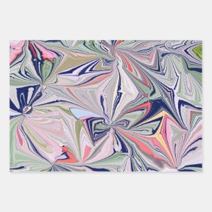 Marmorabstraktes Design Geschenkpapier Set