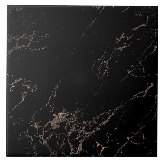 Marmoraussehen Rose Gold Black Tile Fliese (Vorderseite)