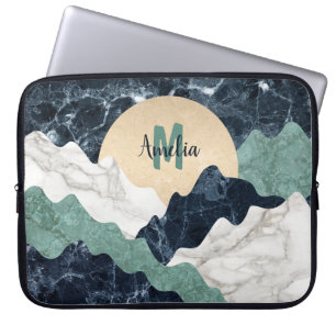 Marmorberglandschaft Monogramm Laptopschutzhülle