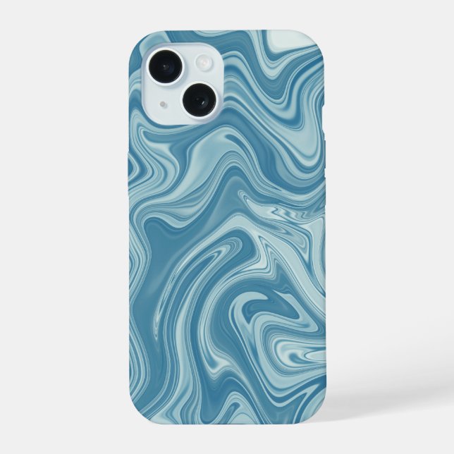 Marmorblau  iPhone 15 hülle (Rückseite)