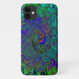 Marmorblau und Aquamarine Abstrakter Retrowirbel Case-Mate iPhone Hülle