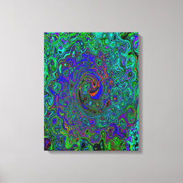 Marmorblau und Aquamarine Abstrakter Retrowirbel Leinwanddruck