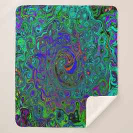 Marmorblau und Aquamarine Abstrakter Retrowirbel Sherpadecke