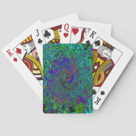 Marmorblau und Aquamarine Abstrakter Retrowirbel Spielkarten