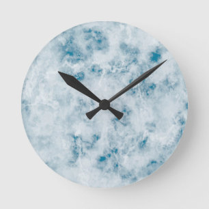 Marmorblauer Hintergrund Runde Wanduhr