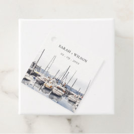 Marmorboote an der Küste bei Hochzeit im Hafen Sea Geschenkanhänger