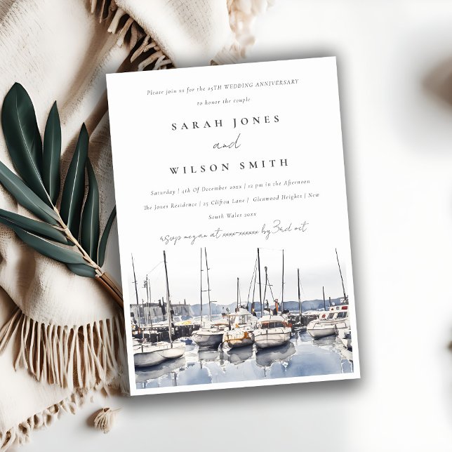 Marmorboote an der Küste zum Jubiläum der Seascape Einladung (Von Creator hochgeladen)