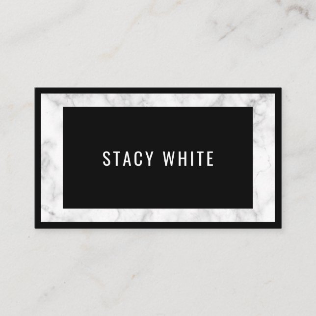 Marmorborder Minimal Modernes Trendy Black Visitenkarte (Vorderseite)