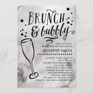 Marmorbrunch und Bubble Bridal Dusche Einladung