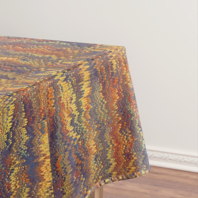 Marmorbuch Endpaper Yellow Orange Blue Violet Tischdecke (Beispiel)