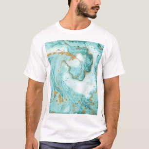 Marmordekor, künstlerische abstrakte Farbe T-Shirt