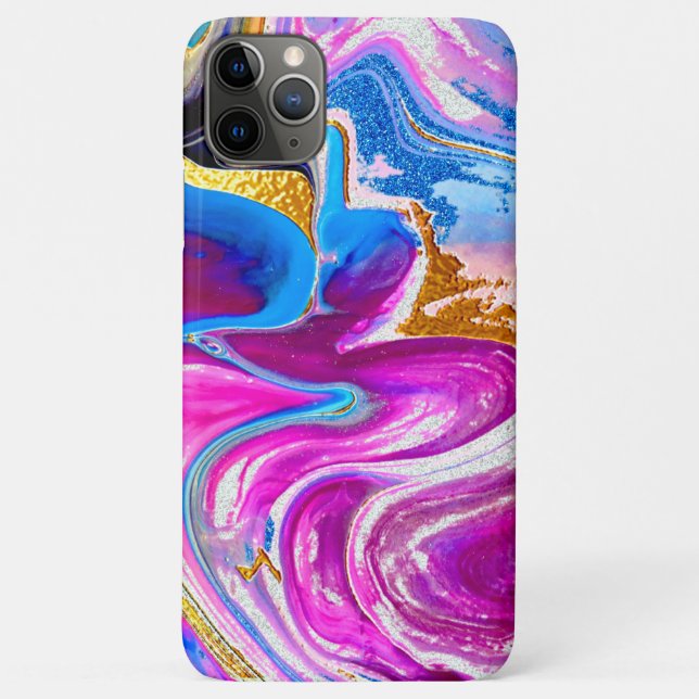 Marmordesign aus rosa Glitzer Case-Mate iPhone Hülle (Rückseite)