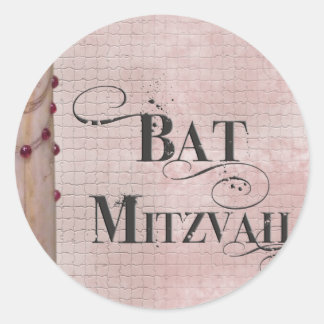 Marmordesign Bat Mitzvah Runder Aufkleber
