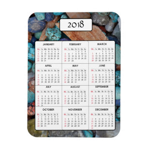 Marmore und Kalender-Magnet der Stein-2018 Magnet