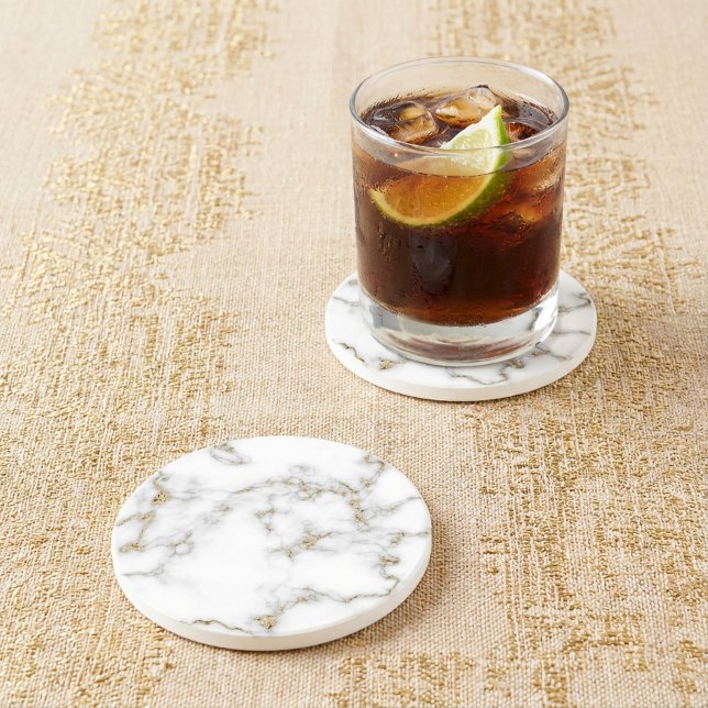 Marmoreffekt mit Golddetails Getränkeuntersetzer (Marble effect with gold detail coaster.)