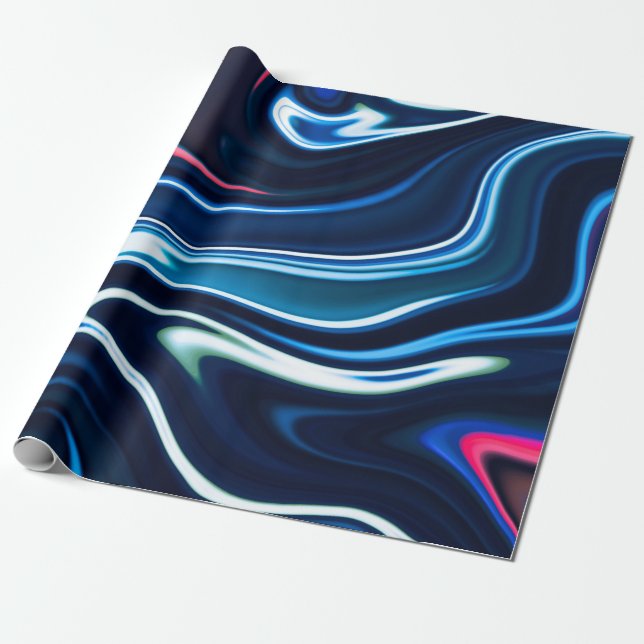 Marmorfarbe farbig. Blaue Marmorstruktur Geschenkpapier (Ungerollt)