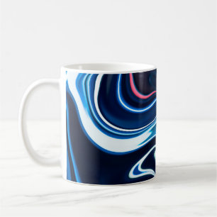 Marmorfarbe farbig. Blaue Marmorstruktur Kaffeetasse