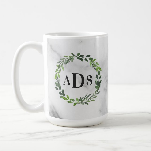 Marmorfarbenkrastermonogramm Kaffeetasse (Links)