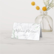 Marmorflorale Hochzeitstisch-Platzkarte