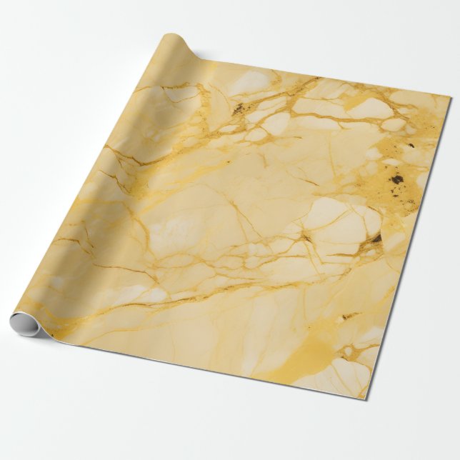 Marmorgelb Geschenkpapier (Ungerollt)