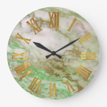 Marmorgelb Grau Gold Metallische römische Zahlen