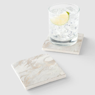 Marmorgestein Weißes Gold Beige Elfenbeincreme Gra Steinuntersetzer